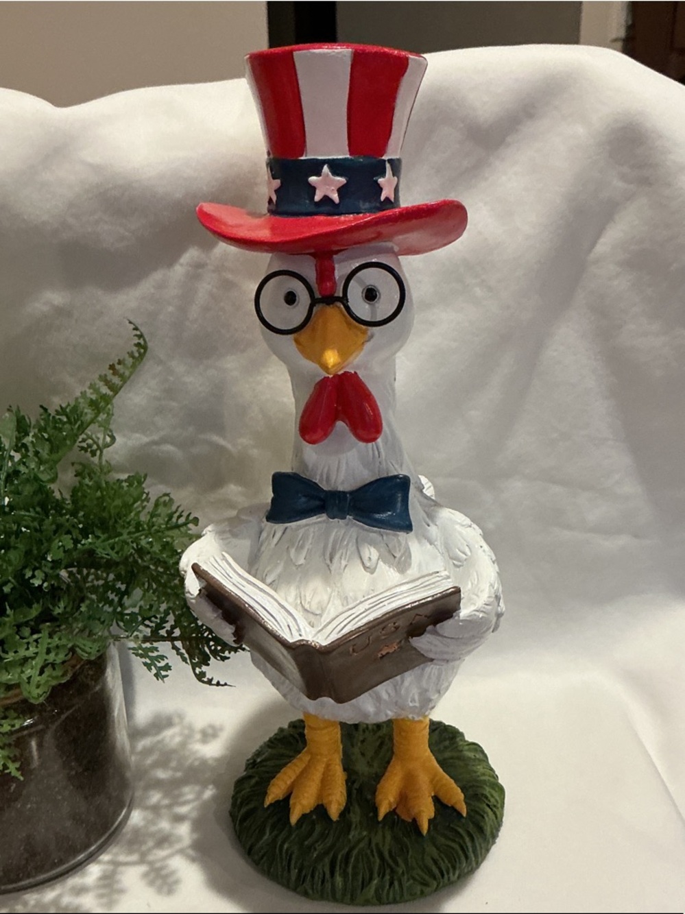 Patriotic Chicken with Glasses